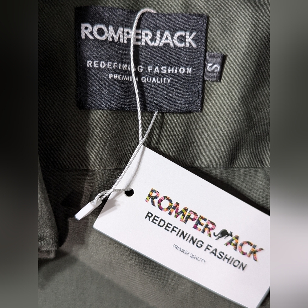 NWT RomperJack Men’s Olive Green Romper Jumpsuit Shortsleeve Festival Outfit S - Picture 11 of 12